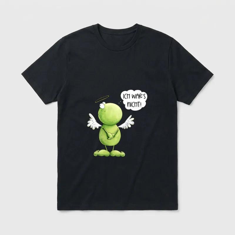 Lustiger Frosch Engel Unschuldig T-Shirt – Klassisches T-Shirt in Schwarz
