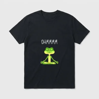 Ohmmmm mit Spruch Frosch T-Shirt – Klassisches T-Shirt in Schwarz