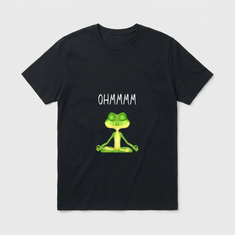 Ohmmmm mit Spruch Frosch T-Shirt – Klassisches T-Shirt in Schwarz