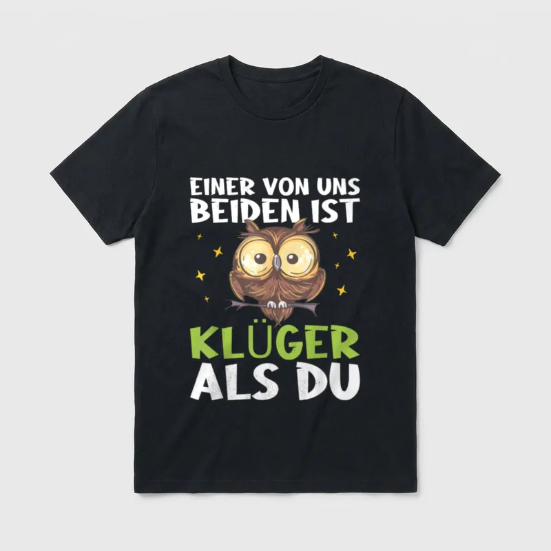 Einer von uns beiden Faultier, Frosch & Co. T-Shirt – Klassisches T-Shirt in Schwarz