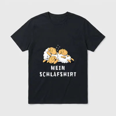 Lustiges Schlafoutfit Schaf Nachthemd T-Shirt – Klassisches T-Shirt in Schwarz
