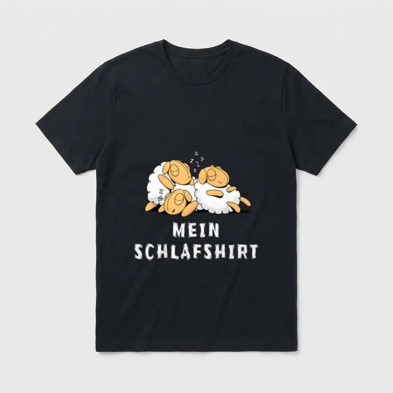 Lustiges Schlafoutfit Schaf Nachthemd T-Shirt – Klassisches T-Shirt in Schwarz