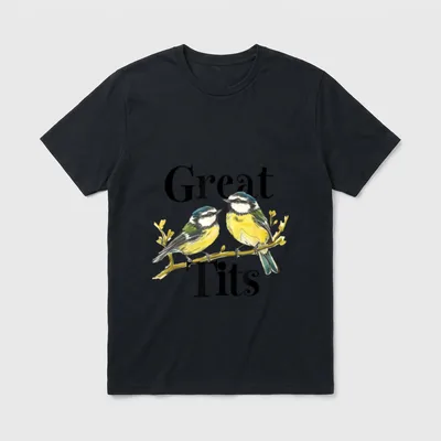 Great Tits lustiges Ornithologie T-Shirt – Klassisches T-Shirt in Schwarz