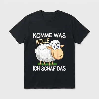 Schäfer KOMME WAS WOLLE T-Shirt – Klassisches T-Shirt in Schwarz