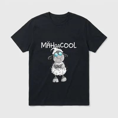 Megacool Schaf Mähgacool Wortspiel T-Shirt – Klassisches T-Shirt in Schwarz