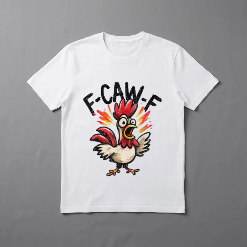 F-Caw-F Lustiges Huhn FCAWF Humor T-Shirt – Klassisches T-Shirt in Schwarz