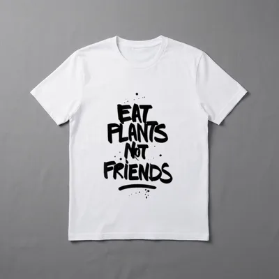 eat plants not friends T-Shirt – Klassisches T-Shirt in Schwarz