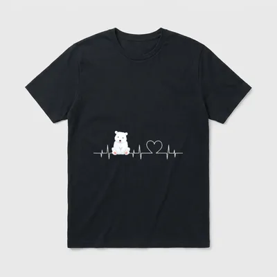 EKG-Herzschlag Eisbär lustiger Eisbär T-Shirt – Klassisches T-Shirt in Schwarz