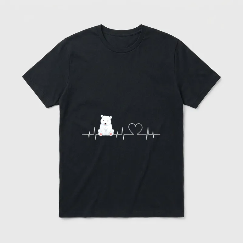 EKG-Herzschlag Eisbär lustiger Eisbär T-Shirt – Klassisches T-Shirt in Schwarz
