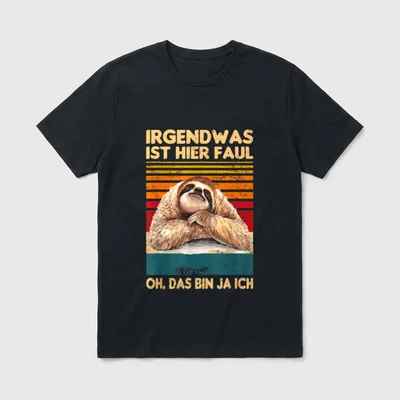 Sloth Humor T-Shirt – Klassisches T-Shirt in Schwarz