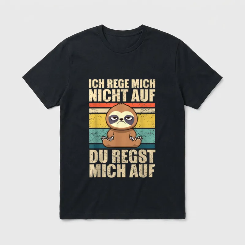 Ich Rege Mich Nicht Faultier, Frosch & Co. T-Shirt – Klassisches T-Shirt in Schwarz