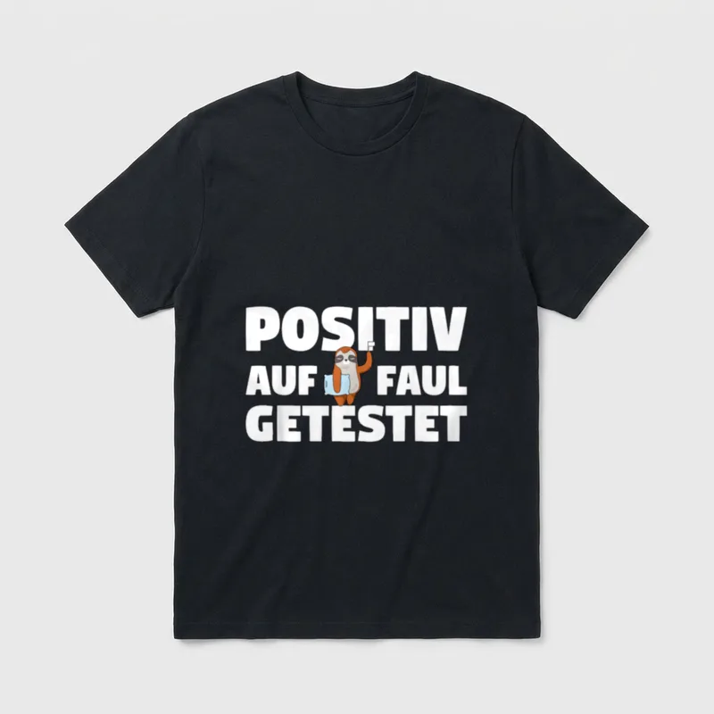 Positiv auf faul getestet T-Shirt – Klassisches T-Shirt in Schwarz