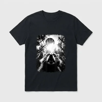 Lustiger Waschbär Selfie T-Shirt – Klassisches T-Shirt in Schwarz