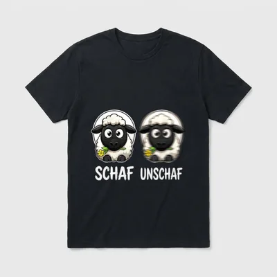 Schaf Unschaf Lustiger Spruch T-Shirt – Klassisches T-Shirt in Schwarz