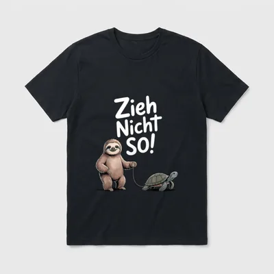 Faultier Schildkröte Humor Spruch T-Shirt – Klassisches T-Shirt in Schwarz