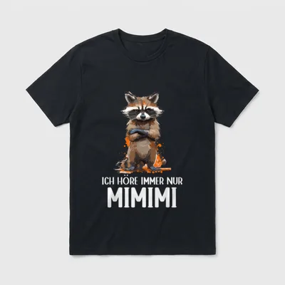 Lustiger Spruch Waschbär Heulsuse T-Shirt – Klassisches T-Shirt in Schwarz