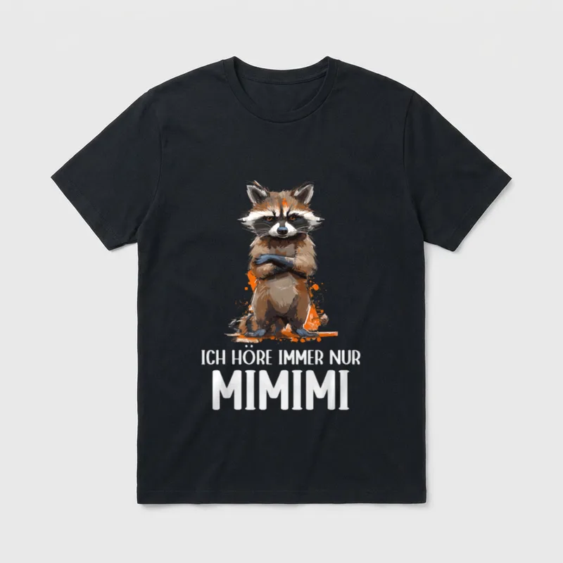 Lustiger Spruch Waschbär Heulsuse T-Shirt – Klassisches T-Shirt in Schwarz