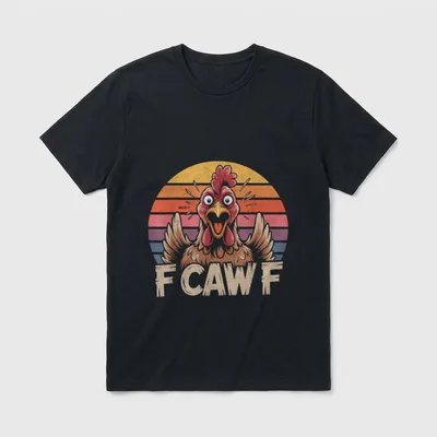 F-CAW-F Lustiges Huhn Humor Faultier, Frosch & Co. T-Shirt – Klassisches T-Shirt in Schwarz