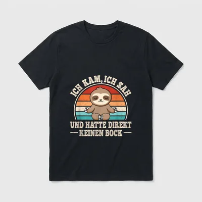 Ich Kam Ich Sah Faultier, Frosch & Co. T-Shirt – Klassisches T-Shirt in Schwarz