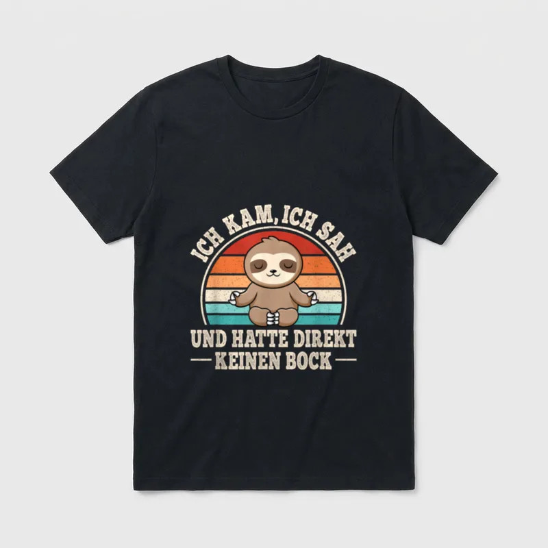 Ich Kam Ich Sah Faultier, Frosch & Co. T-Shirt – Klassisches T-Shirt in Schwarz