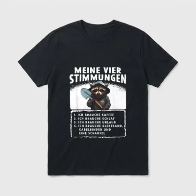 Lustige meine vier Stimmungen Morgen T-Shirt – Klassisches T-Shirt in Schwarz
