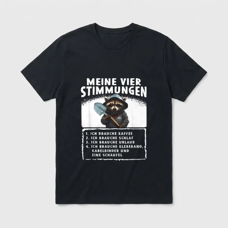 Lustige meine vier Stimmungen Morgen T-Shirt – Klassisches T-Shirt in Schwarz