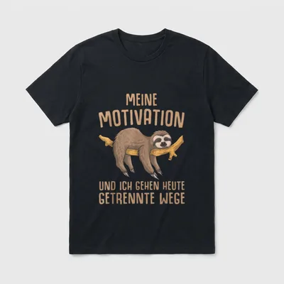 Faultier Sprüche Lustiges Faulenzer T-Shirt – Klassisches T-Shirt in Schwarz