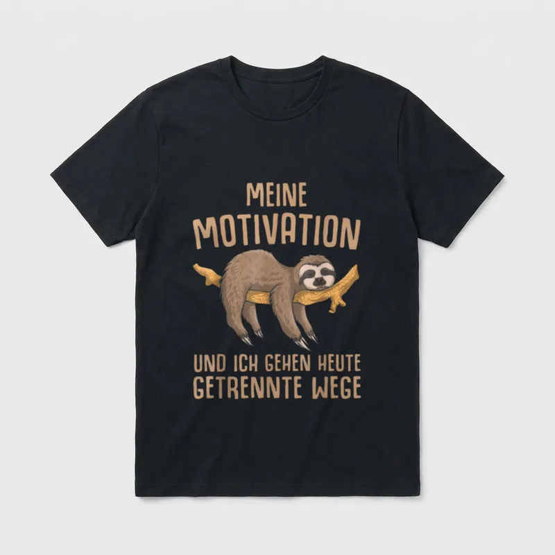 Faultier Sprüche Lustiges Faulenzer T-Shirt – Klassisches T-Shirt in Schwarz