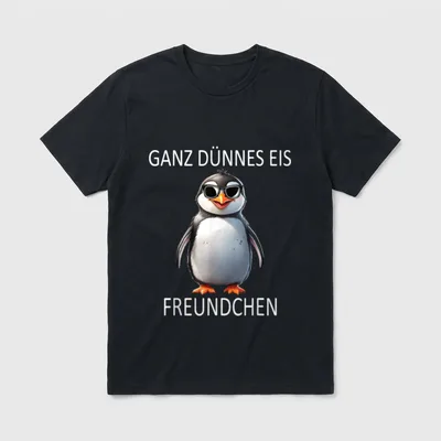 Ganz Dünnes Eis Freundchen lustiges T-Shirt – Klassisches T-Shirt in Schwarz
