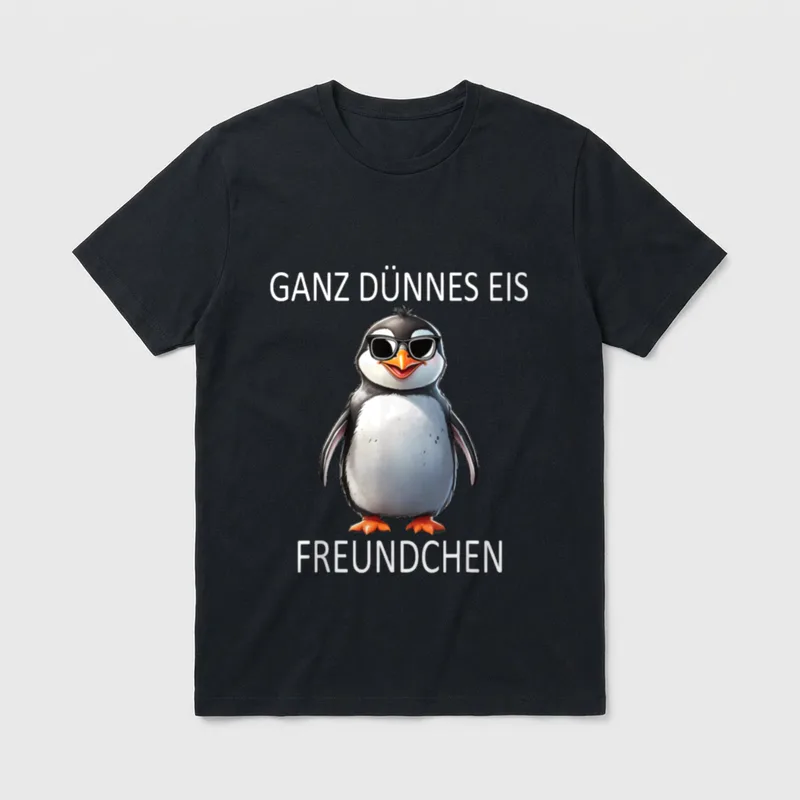 Ganz Dünnes Eis Freundchen lustiges T-Shirt – Klassisches T-Shirt in Schwarz
