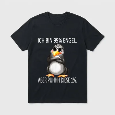 ich bin 99% engel Faultier, Frosch & Co. T-Shirt – Klassisches T-Shirt in Schwarz
