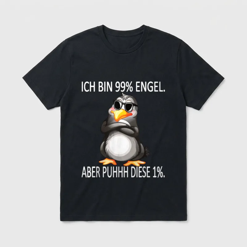 ich bin 99% engel Faultier, Frosch & Co. T-Shirt – Klassisches T-Shirt in Schwarz