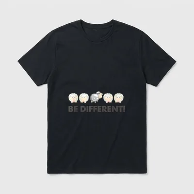 Schaf Be Different Schafe T-Shirt – Klassisches T-Shirt in Schwarz