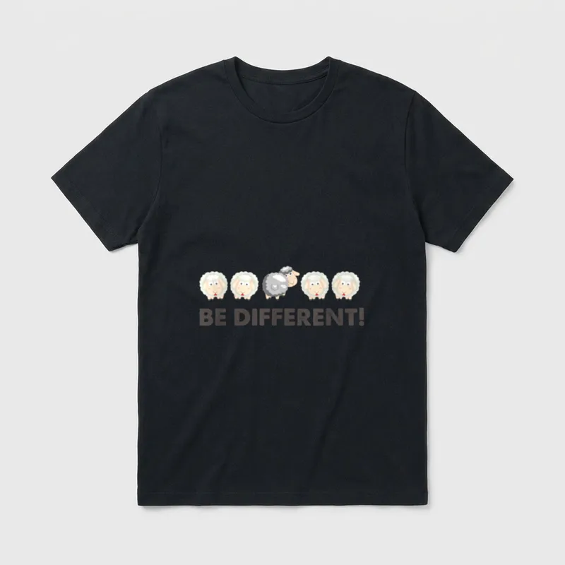 Schaf Be Different Schafe T-Shirt – Klassisches T-Shirt in Schwarz