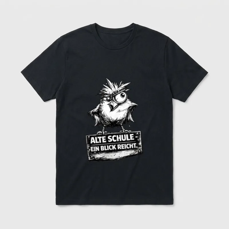 Alte Schule EIN Blick T-Shirt – Klassisches T-Shirt in Schwarz