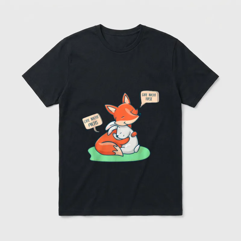 Fuchs Hase gute Nacht T-Shirt – Klassisches T-Shirt in Schwarz