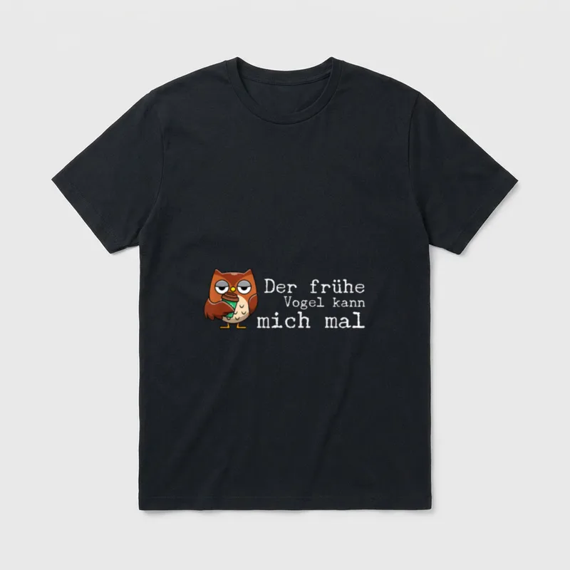 Der frühe Vogel kann mich T-Shirt – Klassisches T-Shirt in Schwarz