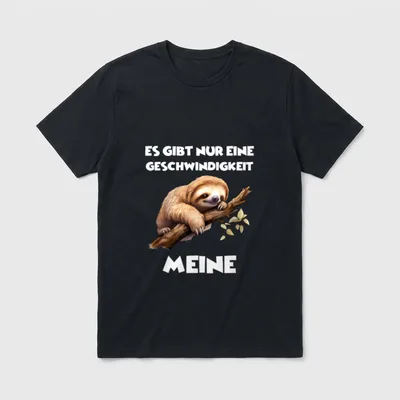 Witziges Faulenzer Faulpelz Faultier T-Shirt – Klassisches T-Shirt in Schwarz