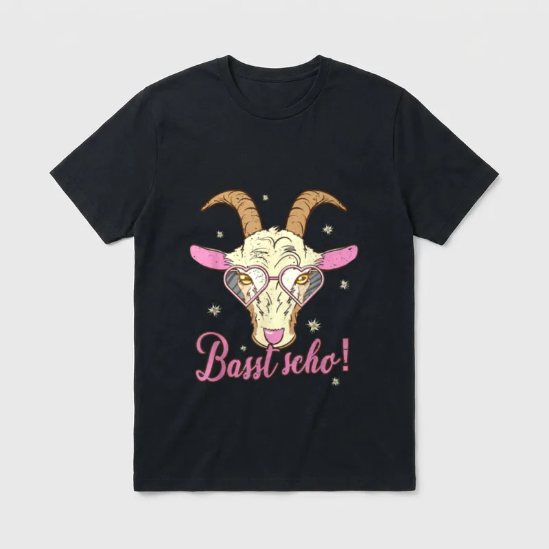 Basst scho Ziege Fan T-Shirt – Klassisches T-Shirt in Schwarz