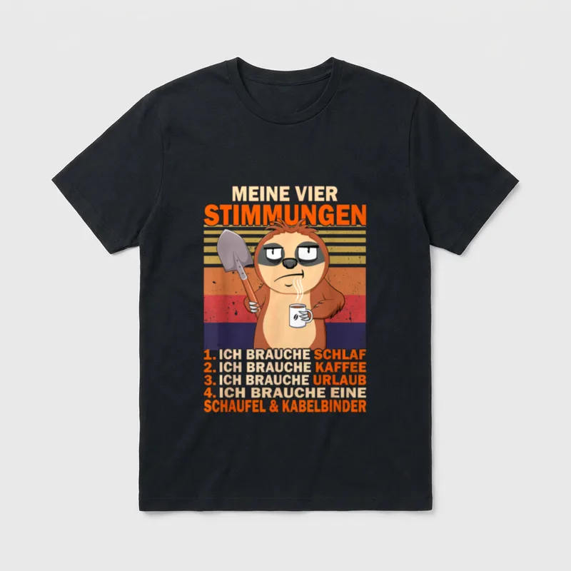Meine Vier Stimmungen Ironisches T-Shirt – Klassisches T-Shirt in Schwarz