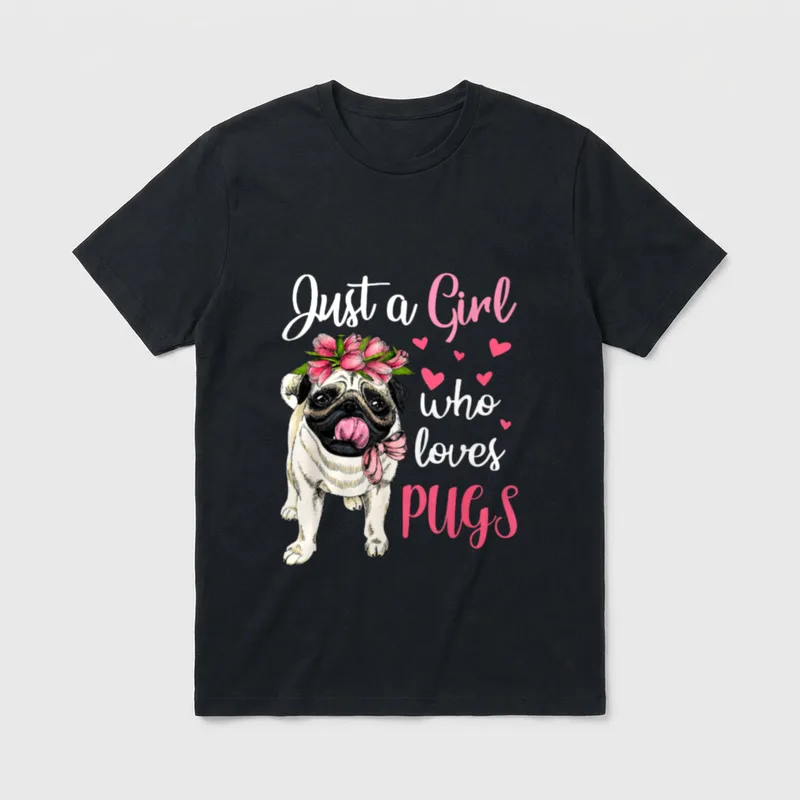 Just a Girl who Mama T-Shirt – Klassisches T-Shirt in Schwarz
