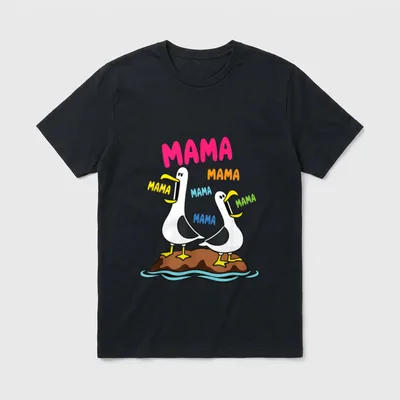 Lustiges Möwen Mama Design T-Shirt – Klassisches T-Shirt in Schwarz
