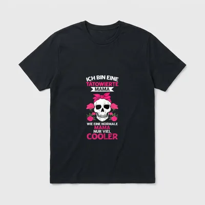 Tätowierte Mama Tattoo Statement T-Shirt – Klassisches T-Shirt in Schwarz