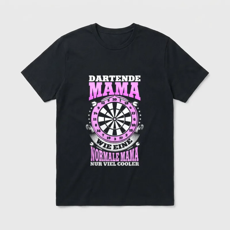 Dartende Mama Dart Dartspieler T-Shirt – Klassisches T-Shirt in Schwarz