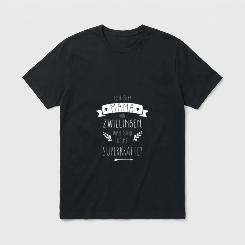 Stolze Mama von Zwillingen Spruch T-Shirt – Klassisches T-Shirt in Schwarz