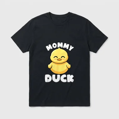 Mommy Duck Mama I T-Shirt – Gelbe Gummiente mit Schriftzug Mommy Duck – Klassisches T-Shirt in Schwarz
