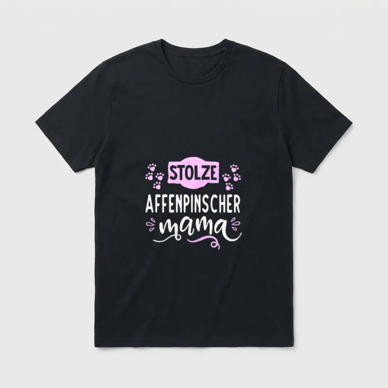 Stolze Affenpinscher Mama-Coole Lustige T-Shirt – Klassisches T-Shirt in Schwarz