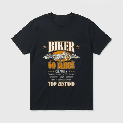 60. Geburtstag Biker Motorrad T-Shirt – Klassisches T-Shirt in Schwarz