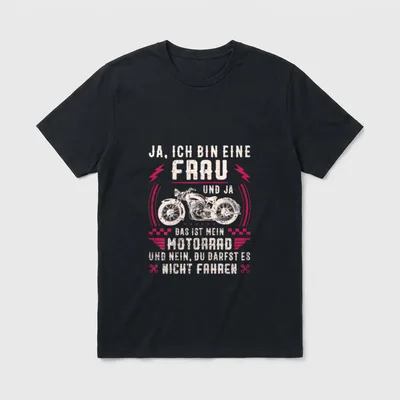 Motorrad Motorradfahrerin Spruch Motorradfahrer T-Shirt – Klassisches T-Shirt in Schwarz
