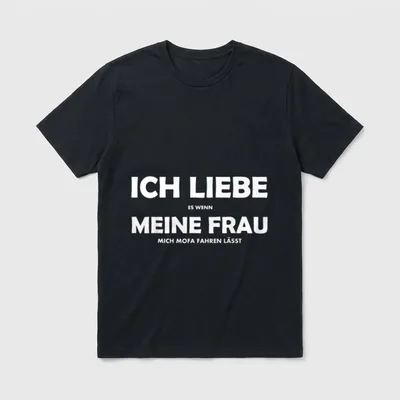 Ich Liebe Meine Frau Moped T-Shirt – Ich liebe es wenn meine Frau mich Mofa fahren lässt – Klassisches T-Shirt in Schwarz